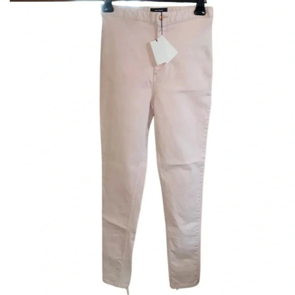 Isabel Marant Nikino High Waist Ankle Tie Skinny Light Pink Jeans Size 6 - Picture 9 of 13